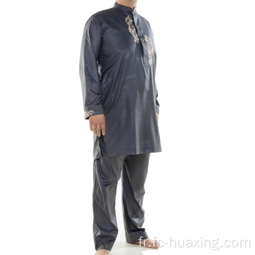 Robe arabe hommes brodés de thobe rond